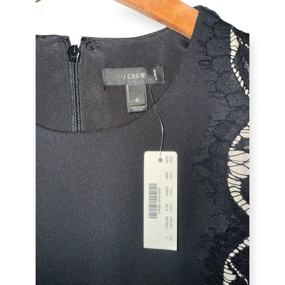 NWT J.Crew Black Lace Sheath Dress Size 0 Sleeveless Cocktail Party E5631 - Picture 2 of 4